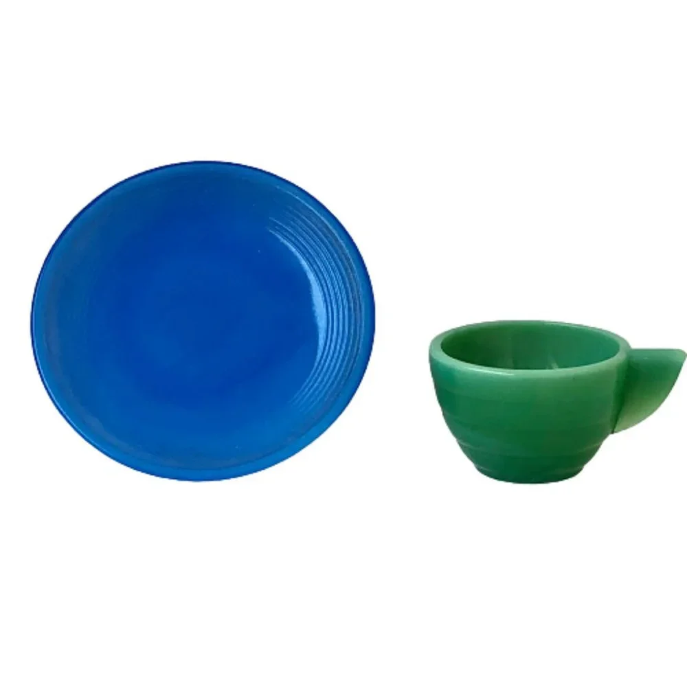 Vintage 50's Pottery Childs Toy Cup + Plate
